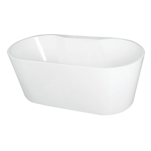 Aqua Eden Freestanding Bathtubs, 55.13 L, 27.38 W, White, Acrylic VT7DE552823